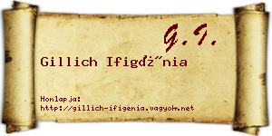 Gillich Ifigénia névjegykártya